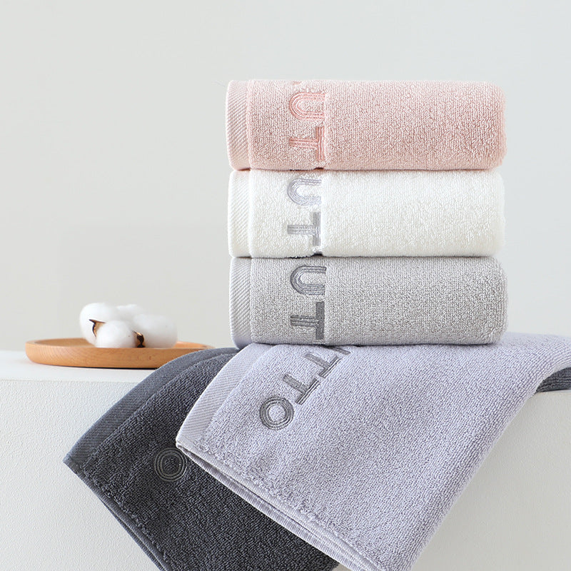 Cotton face towel set shown in multiple colors