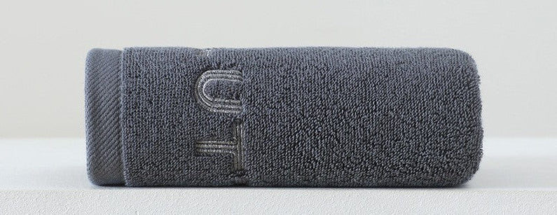 Cotton face towel in dark gray color