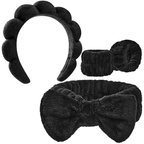 Spa headband being worn during a skincare routine