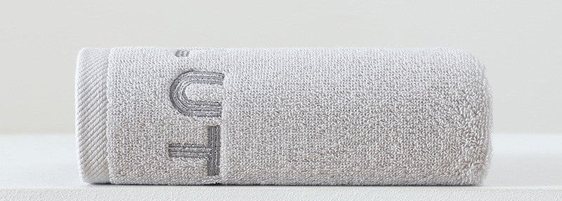 Cotton face towel in light gray color