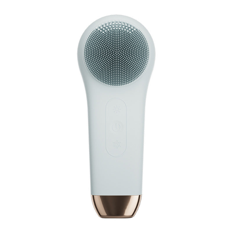 Silicone Facial Cleansing Brush in gray blue, pink, and black colors