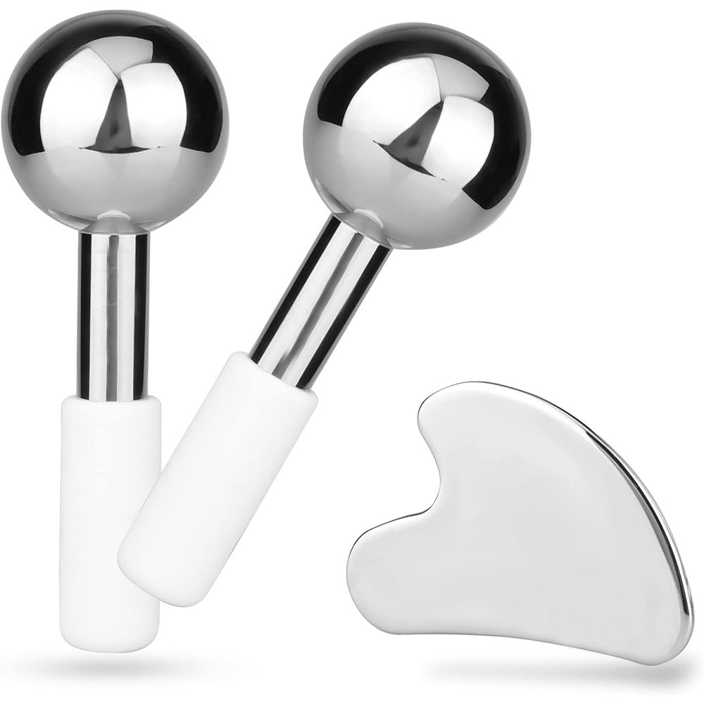 Snatched Sculpt Kit stainless steel ice globe and gua sha set for facial massage